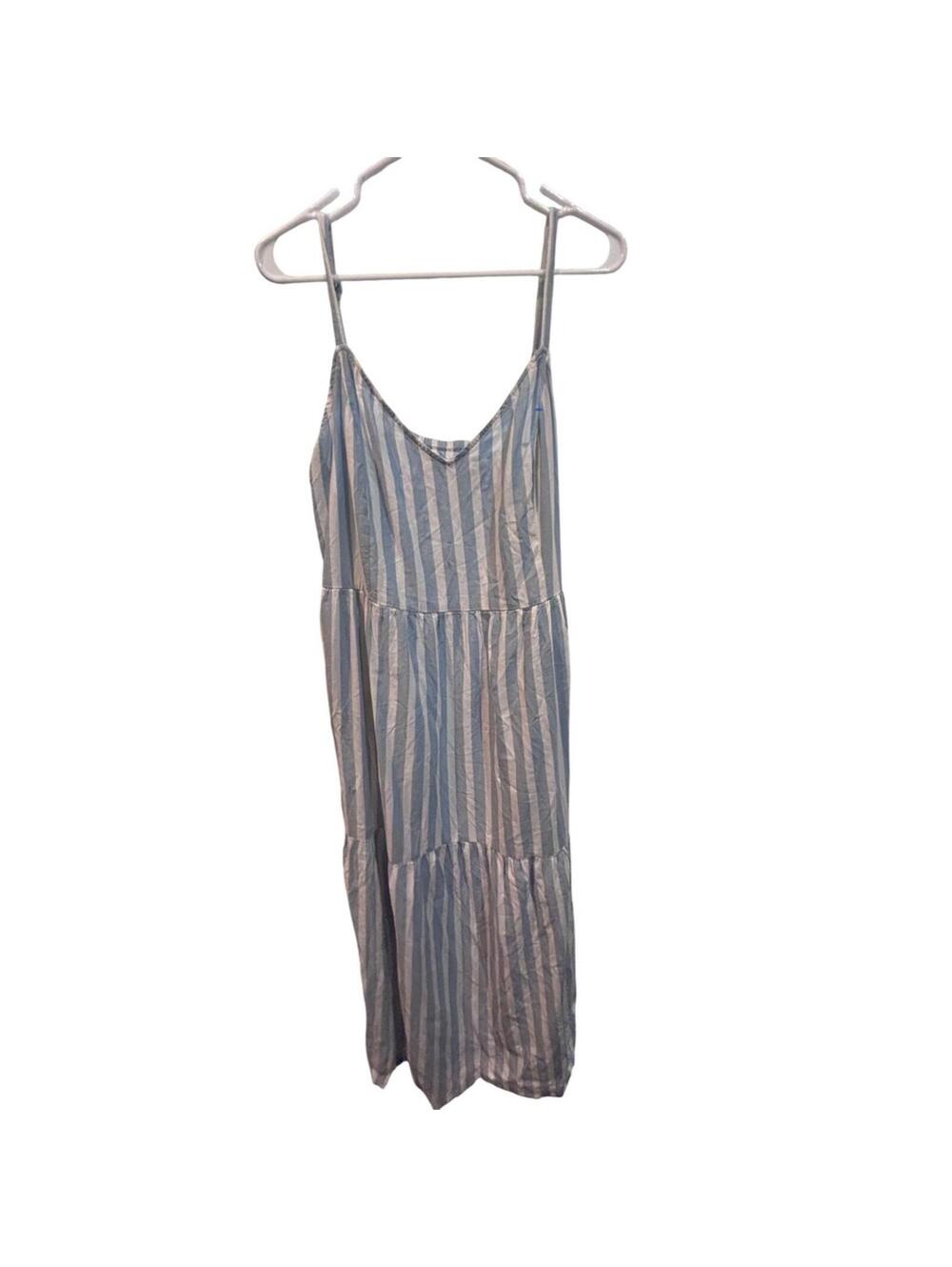 :) Old Navy Maxi Dress Blue White Stripe Tiered Spaghetti Strap XL [COPY]